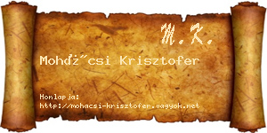 Mohácsi Krisztofer névjegykártya