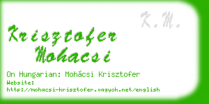 krisztofer mohacsi business card