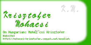 krisztofer mohacsi business card